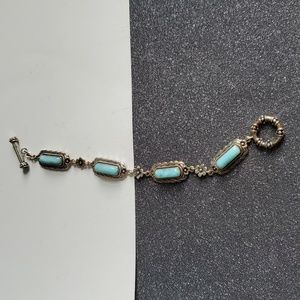 *Serenity Wave* Sterling Silver 925 Larimar Station Bracelet